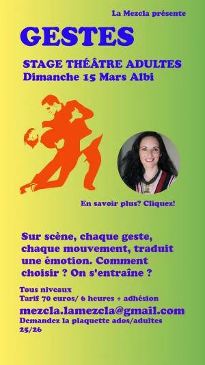 Affiche GESTES- Dimanche de stage théâtral adultes Albi