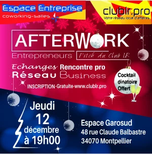 Affiche Afterwork Entrepreneur Club LR de Décembre