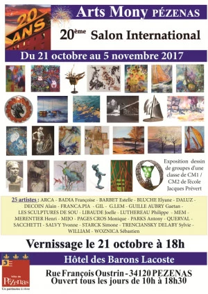 Affiche 20ème Salon International Arts Mony Pézenas