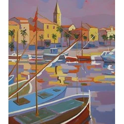 Sanary sur mer - huile sur toile de lin 70X50 - Sanary JN Le Junter 