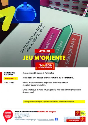 Affiche Atelier "Jeu m'oriente" - Collégiens 4e/3e