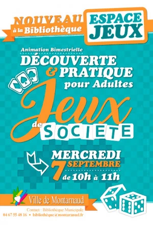 Affiche Espace Jeux de Société pour adultes