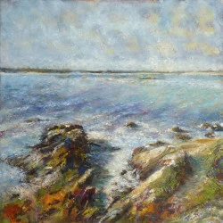 les Rochers de Pen Lan (Bretagne) - huile sur toile 40 x 40