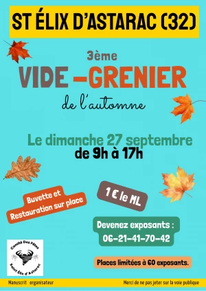 Affiche 3 ème Vide-greniers d'automne