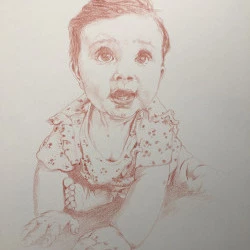 "Séléna" - Sanguine sur papier (42x29,7cm)