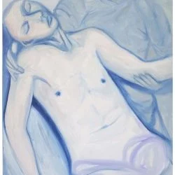 Pieta - peinture à l'huile sur toile, 74 cm x 60 cm, 2021 - Debby Barthoux 