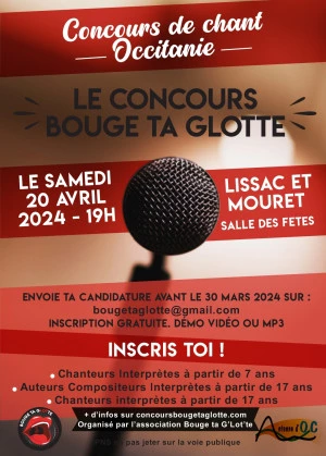Affiche Concours de chant BOUGE TA GLOTTE