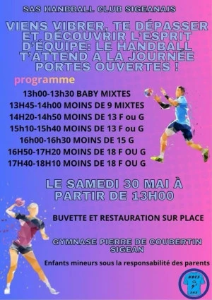 Affiche Porte ouverte du sas handball 