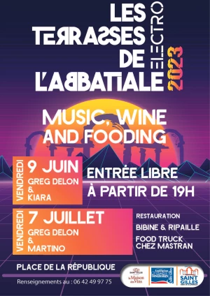 Affiche Les Terrasses électro de l'abbatiale
