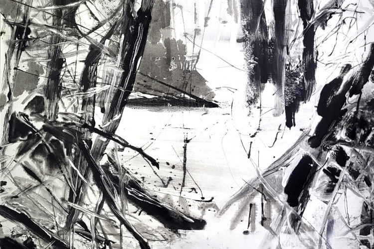 Sans titre - Acrylique et glycéro sur toile, 150x130cm, 2023 - Frédéric Fau 