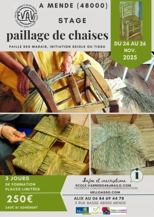 Affiche stage de paillage de chaise