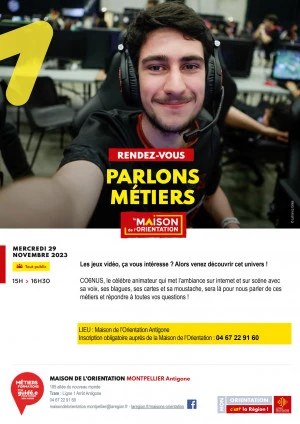 Affiche Parlons métiers - Les jeux vidéos