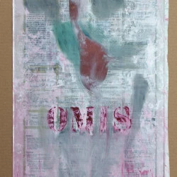 sans titre, 2020 - collage et huile sur papier journal, 32x47cm, 2020 - S. Got 