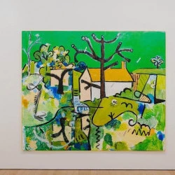 Le Moulin 2019-2023 huile sur toile 200 x 240 cm - Installation Exeter Phoenix gallery été 2023