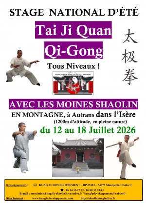 Affiche Stage exceptionnel de Taï Chi avec les Moines Shaolin 