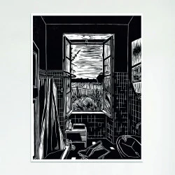 Vent d'été - xylogravure - Lucile Moreau 