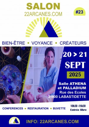 Affiche 23è salon 22 arcanes : bien-être, voyance et créateurs