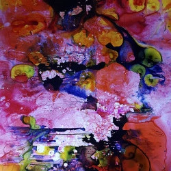 Buntes Blütenmeer Spiegelung