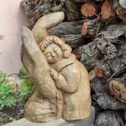 l'enfance - sculpture en noyer