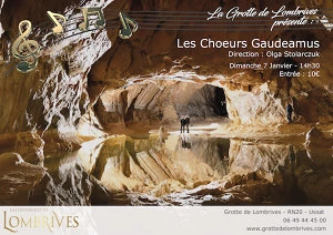 Affiche Le Choeur Gaudeamus à la Grotte de Lombrives