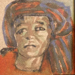 Tombouctou - Encres sur liège, 50 x 50 cm - Sylvie Seigneuret 