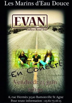 Affiche Concert Folk/Rock avec le groupe Evan