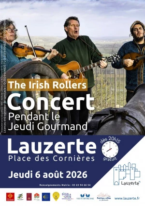 Affiche Concert du groupe Irish Rollers lors du Jeudi Gourmand