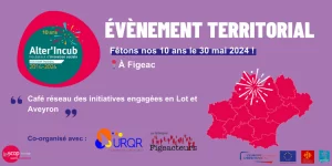 Affiche 10 ans ALTER'INCUB - Café réseau des initiatives engagées en Lot-Aveyron