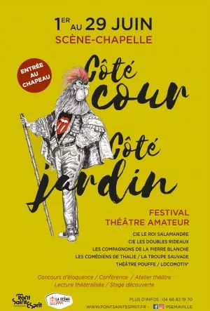 Affiche Festival de théâtre amateur - Côté cour, côté jardin