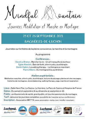 Affiche Mindful Mountain, Journées méditation et marche en montagne