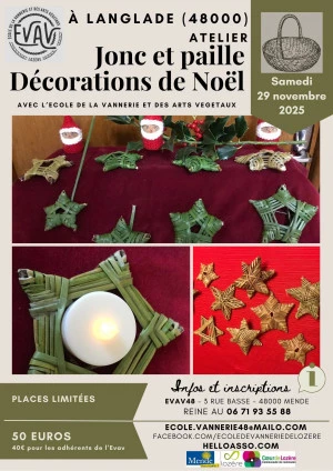Affiche atelier vannerie décorations de noel