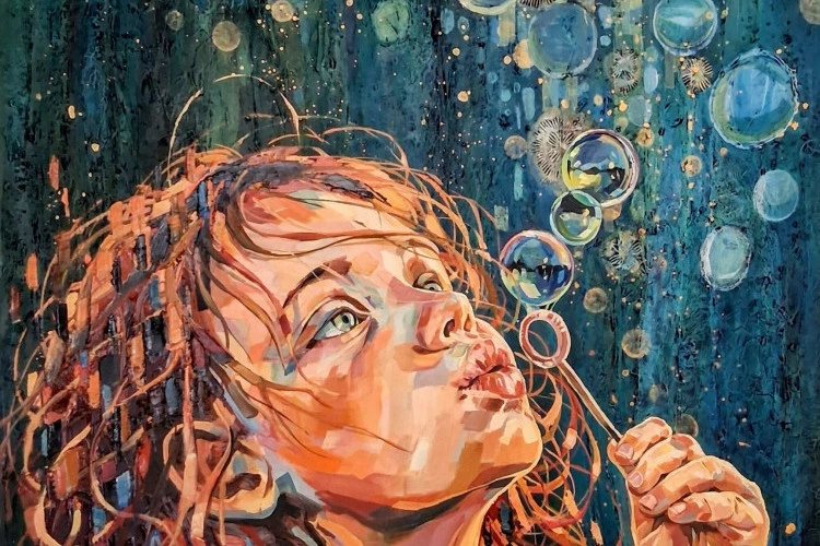 Bulles de reves - huile sur toile-120cm-100cm