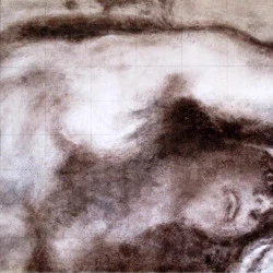 Etude 3 des corps chez Michel-Ange - Fusain sur papier, 60 X 50 Cm, Bruxelles, 2018 - sylvie mélis 