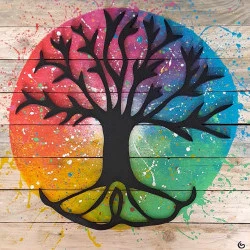 Portes-bonheurs - Acrylique sur toile sur châssis 60x60cm - Sylvie Clain 