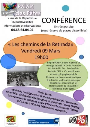 Affiche Conférence « Sur les chemins de la Retirada» M. Serge Barba