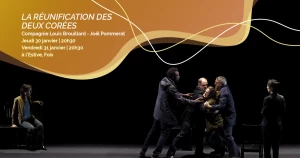 Affiche Théâtre "La réunification des deux Corées" - Cie Louis Brouillard - Joël Pommerat