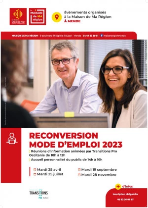 Affiche Reunions d'information pour vous aider à vous reconvertir