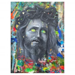 La vérité (Meeting saint Albert) - acrylique sur carton gris 3mm - 46x32cm - 2023