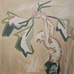 CHEMINS DE LIBERTE 1 - HUILE SUR TOILE DE LIN BRUT SUR CHASSIS, 80 X 80 CM, 2025 - claire BONNET-MASIMBERT 