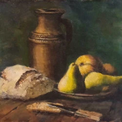 Le casse-croûte - Huile sur toile 22 x 27cm