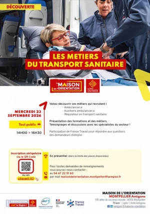 Affiche Les métiers du transport sanitaire