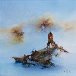 La tourelle - Huile au couteau - 30cm x 30cm - US - 2018 - La tourelle -