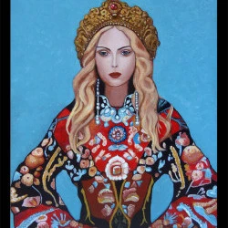 Marie - Peinture acrylique sur bois format 20/26 cm