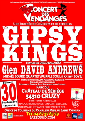 Affiche Concert des Vendanges Château de Sériège 34310 CRUZY