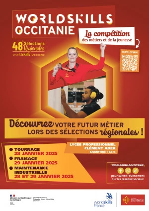 Affiche Les Worldskills Occitanie, découvrez le métier « MAINTENANCE INDUSTRIELLE » en action !
