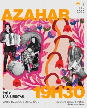 Affiche Concert gratuit à ÉTÉ 91 bar & restaurant en bord d'ariège