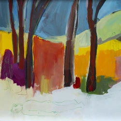 Extrait de la série "Paysage et figures" - Peinture gouache 2022 - Enna Chaton 