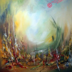 ASPIRATION - ACRYLIQUE ET HUILE SUR TOILE - FORMAT 100X81CM