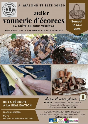 Affiche atelier de vannerie sur écorces