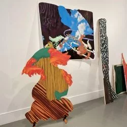 Vue de l'exposition “Cieux et Sommes” - installation, Acrylique sur papier et bois, ENAC Toulouse 2023..